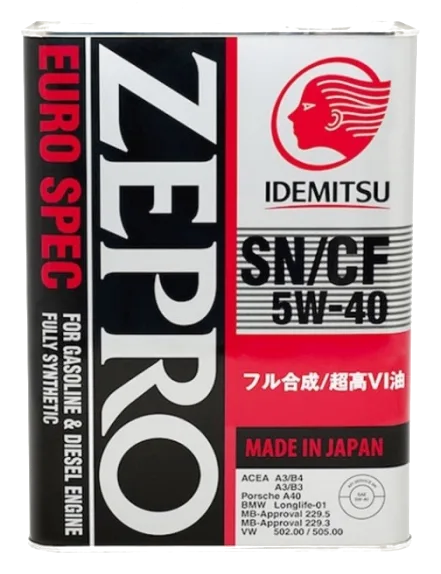 Моторное масло IDEMITSU ZEPRO EURO SPEC FS SP ACEA A3/B4 5W-40 (4л)