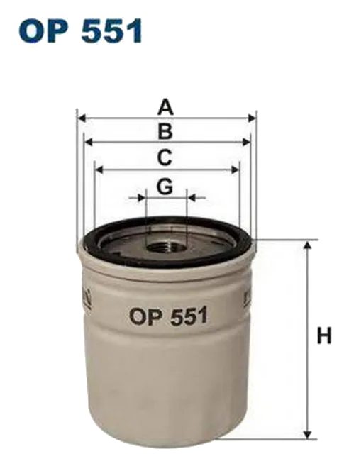 Масляный фильтр Filtron OP551 OPEL
